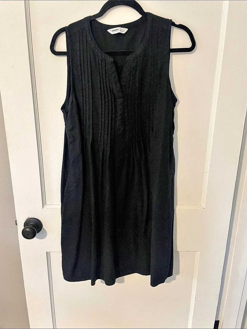 SONOMA Sleeveless Midi Dress in Black Size Large Like New